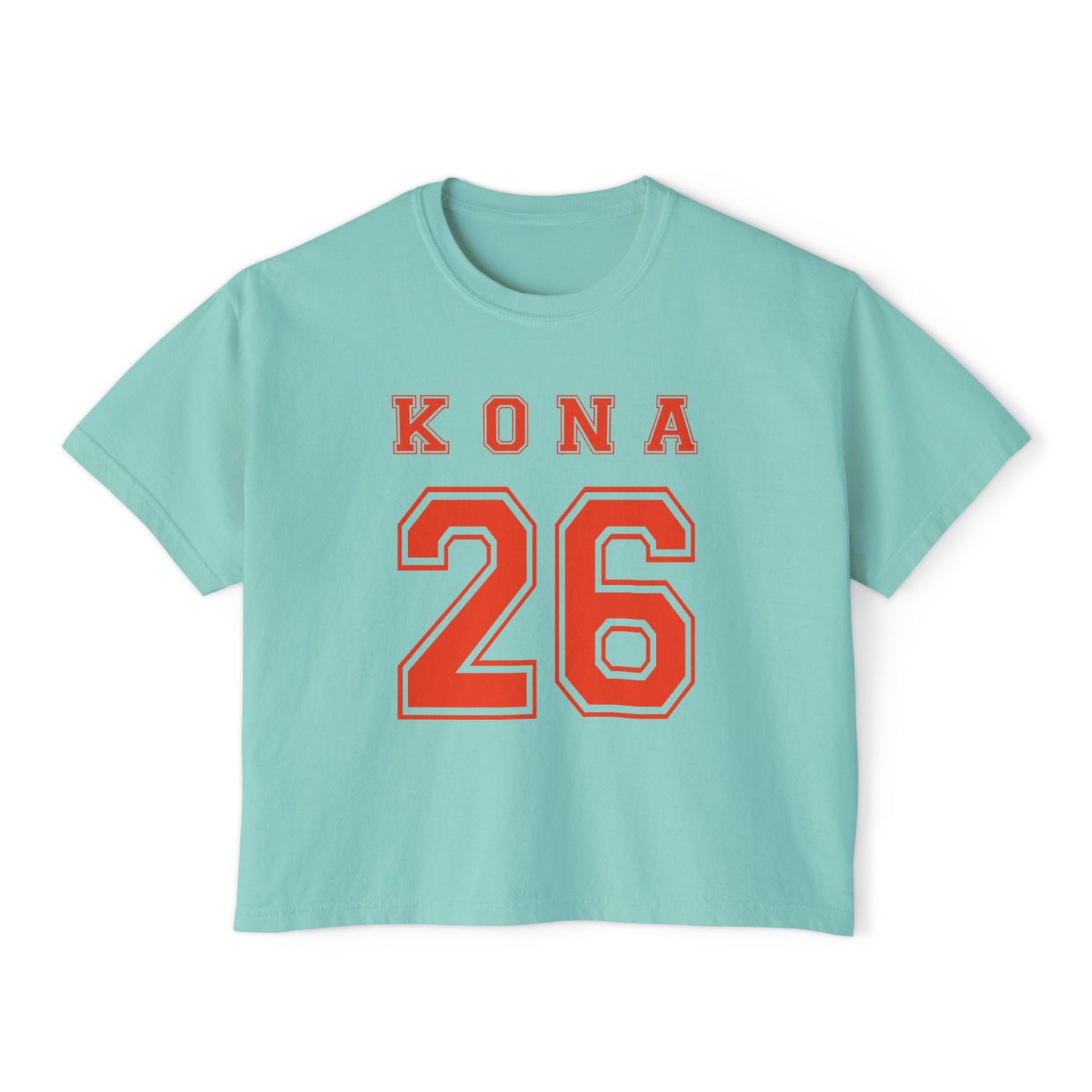 Kona 26 Boxy Tee – Retro Athletic Women's Crop T-Shirt