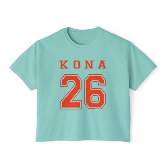 Kona 26 Boxy Tee – Retro Athletic Women's Crop T-Shirt